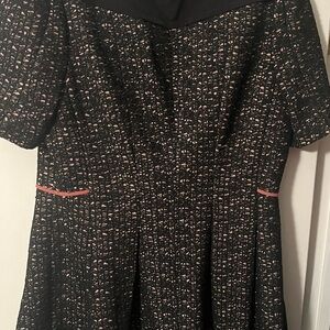 McGinn Black and Pink Textured Dress
